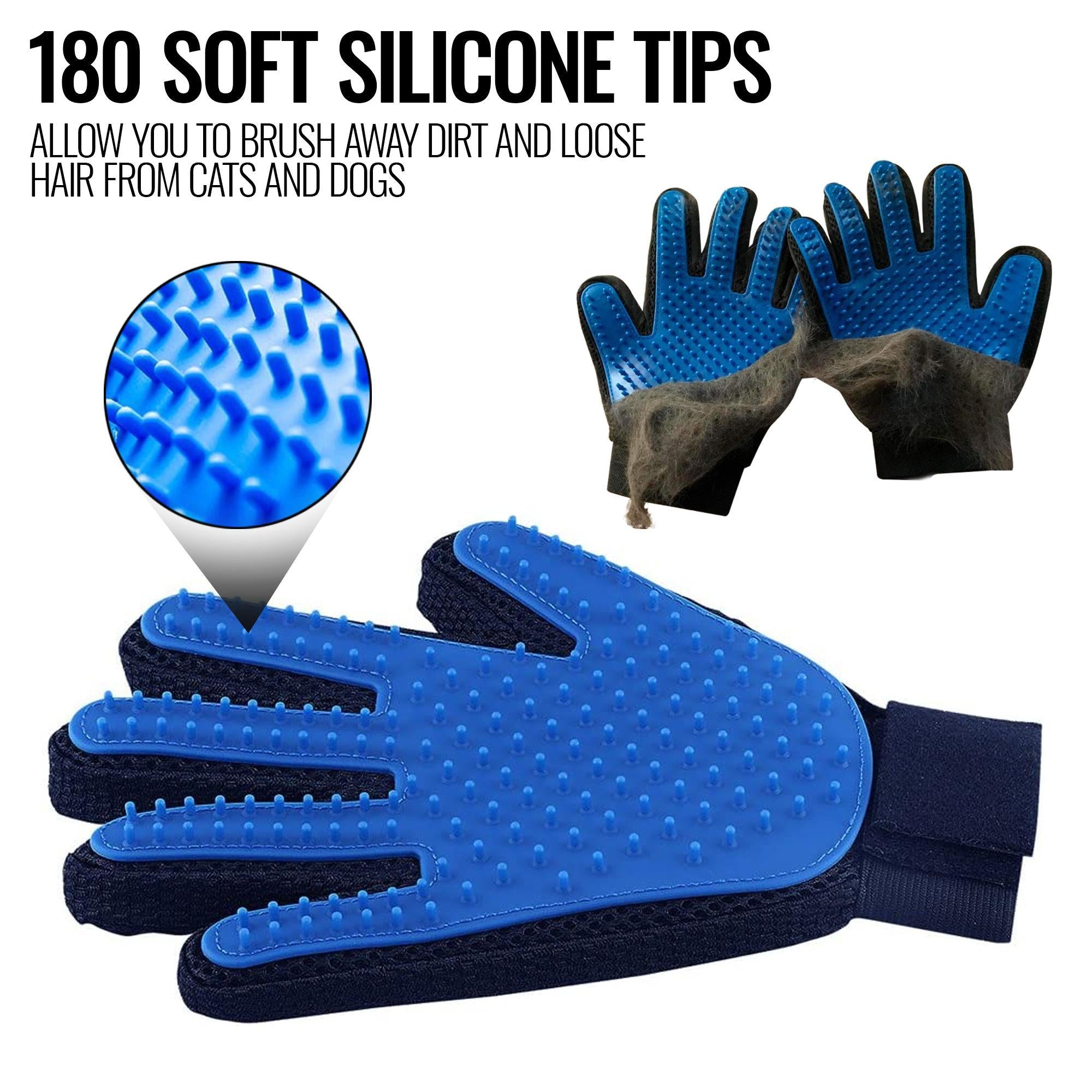 Wendell & Bone Deshedding Grooming Gloves (Pair)