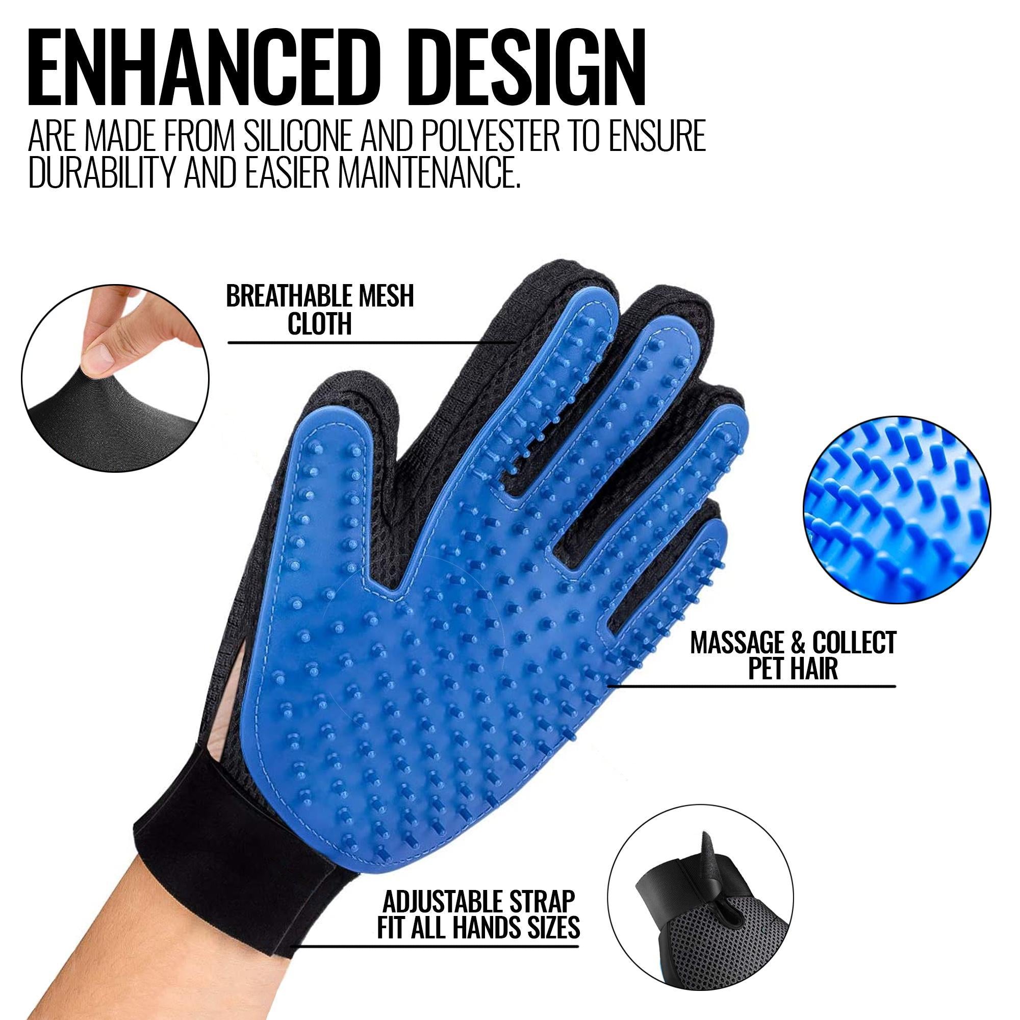 Wendell & Bone Deshedding Grooming Gloves (Pair)
